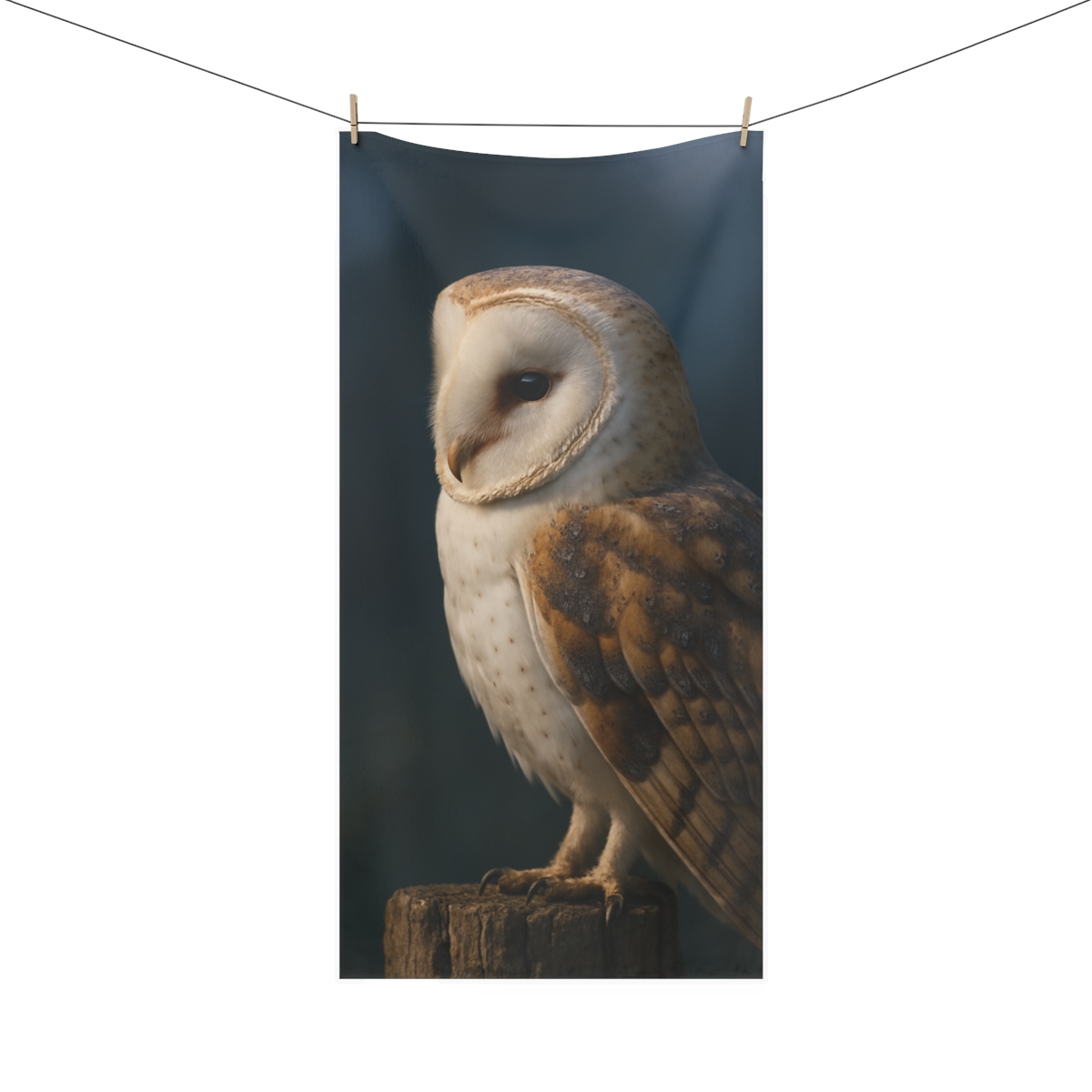 Aurora Perch Barn Owl soft cotton towels