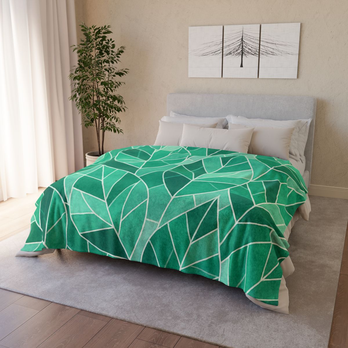 Crystal Leaf Mosaic designer printed blankets