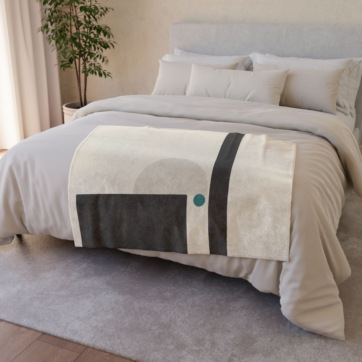 Quiet Triad With Offset Arc trendy patterned blankets