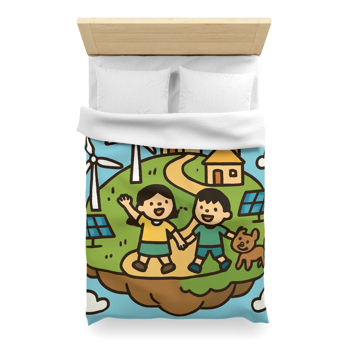 Floating Eco City Sky Island trendy bedroom duvets