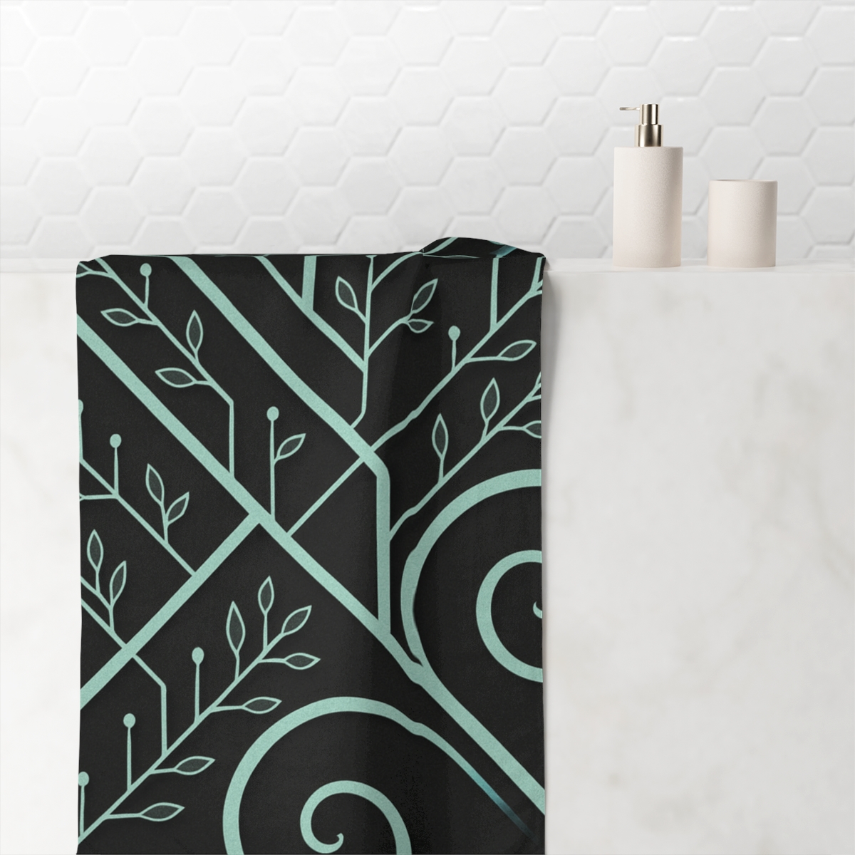 Tendril Circuit Lattice trendy hand towels