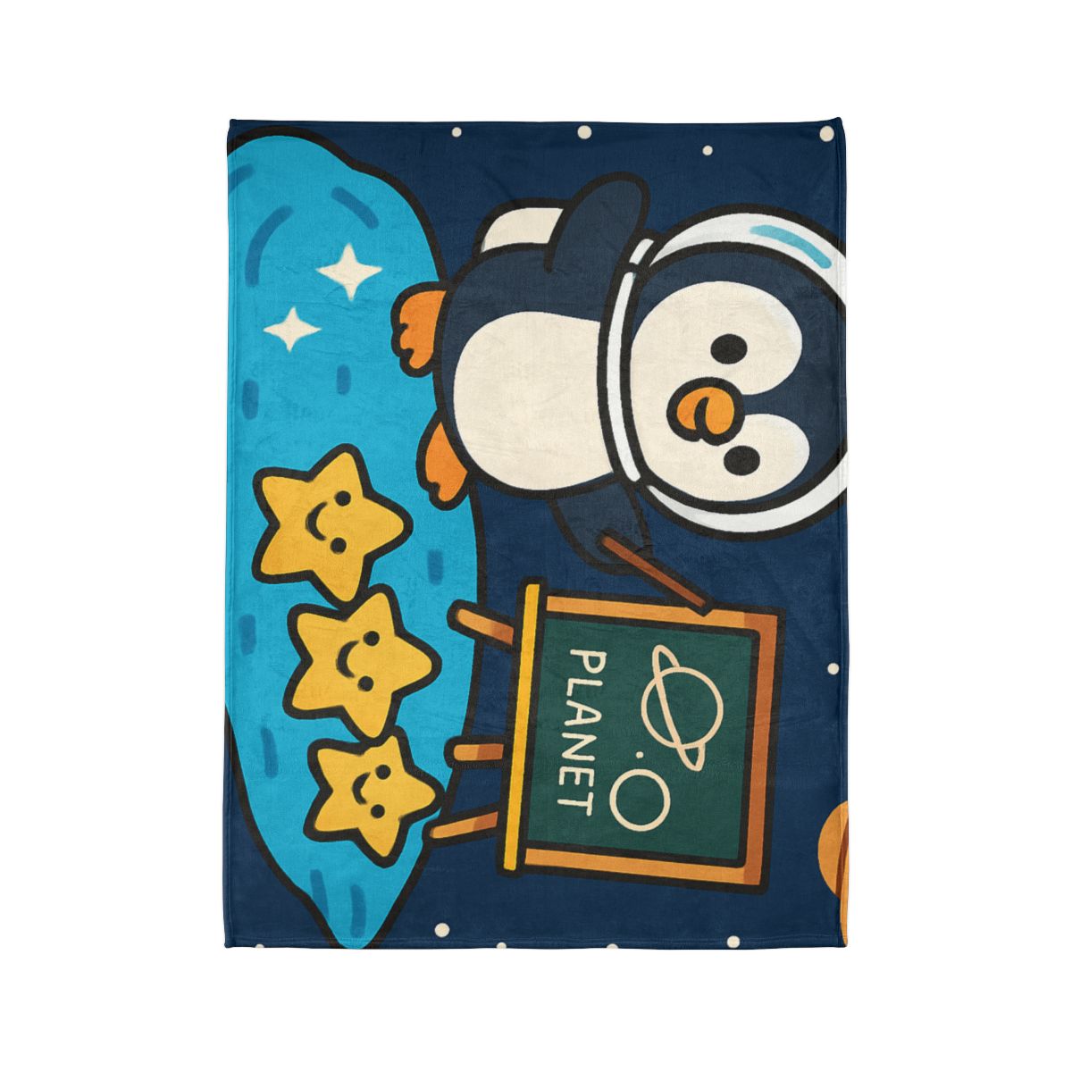 Comet Classroom With Captain Penguin trendy patterned blankets