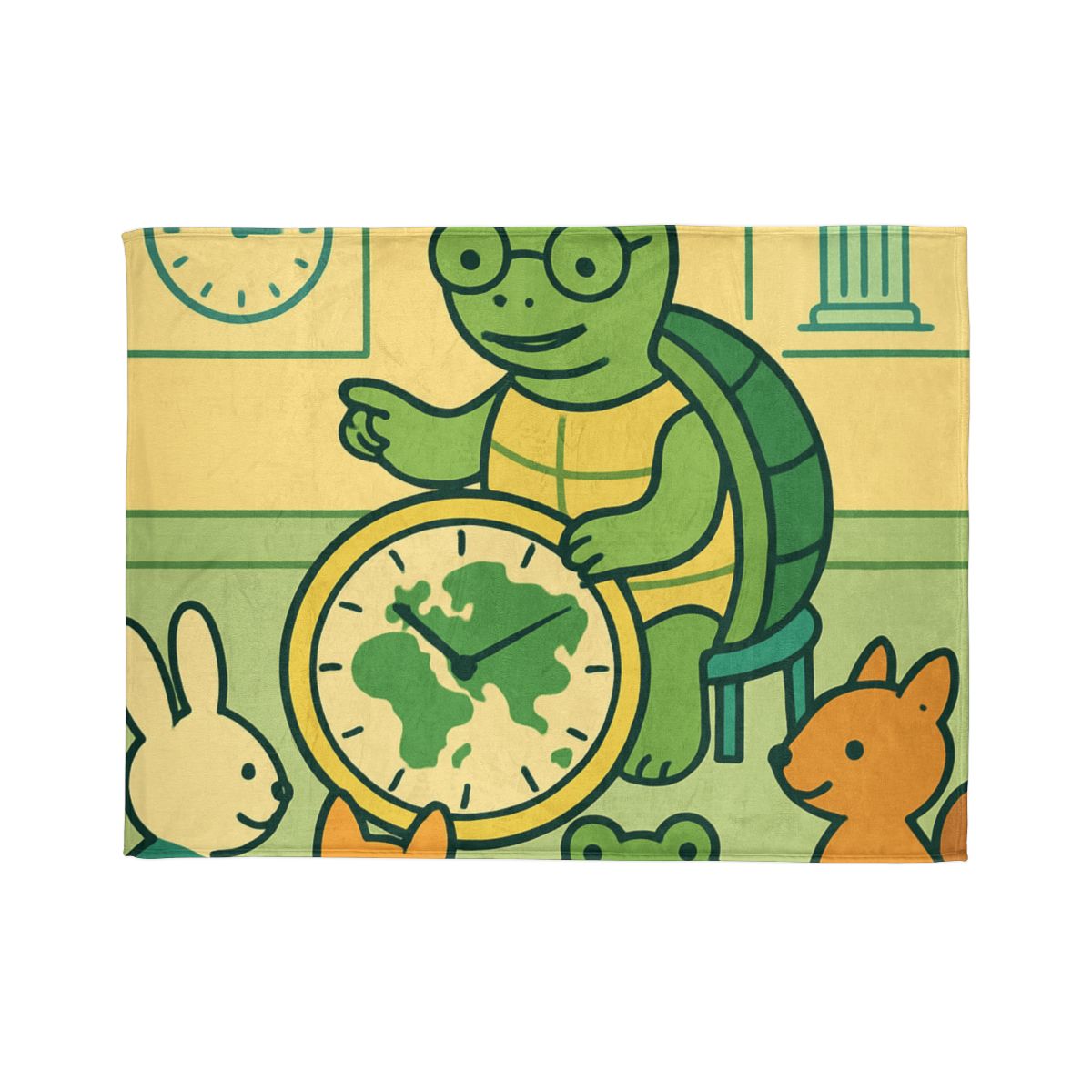 Time-Traveling Turtle School decorative home blankets