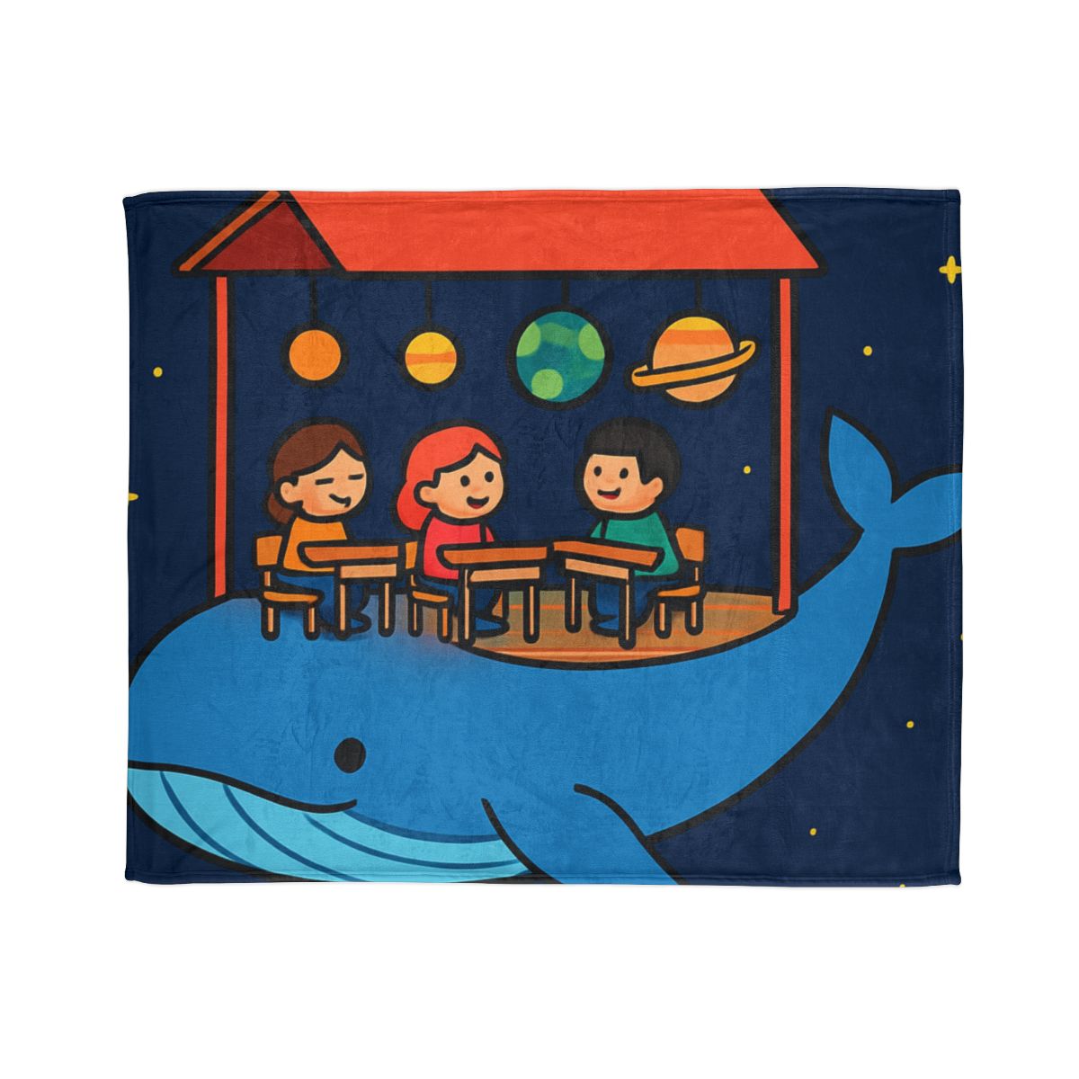 Cosmic Whale Classroom custom blankets