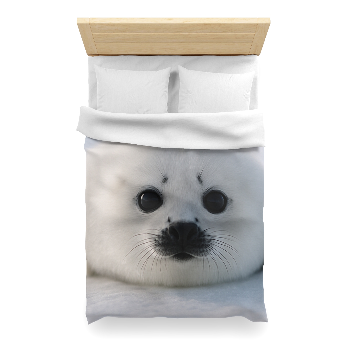 Snow Dream Harp Seal Pup unique patterned duvets