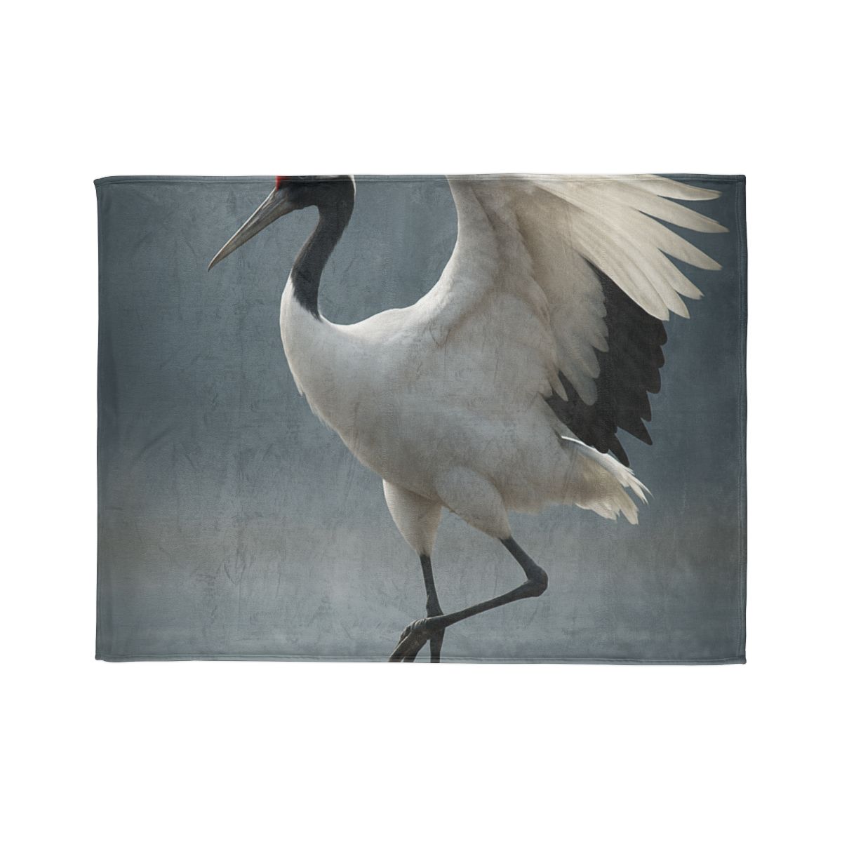 Mist Dancer Red Crowned Crane soft fleece blankets