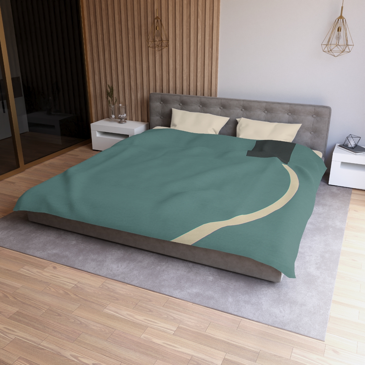 Negative Space Corner Arc duvets for gifts