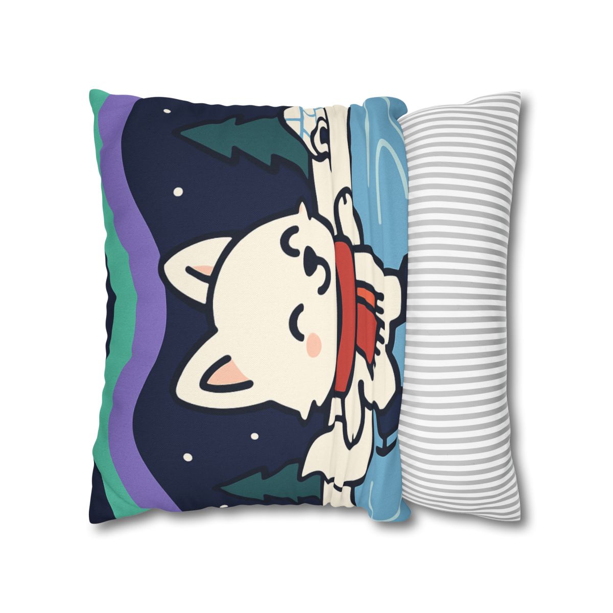 Aurora Snow Fox Skate Night trendy patterned pillow cases