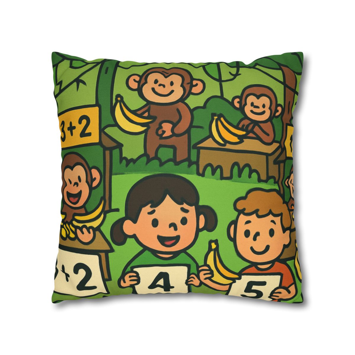 Jungle Math Monkey Market stylish decorative pillowcases