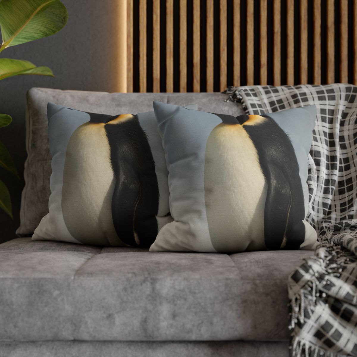 Glacier Gleam Emperor Penguin designer print pillow cases