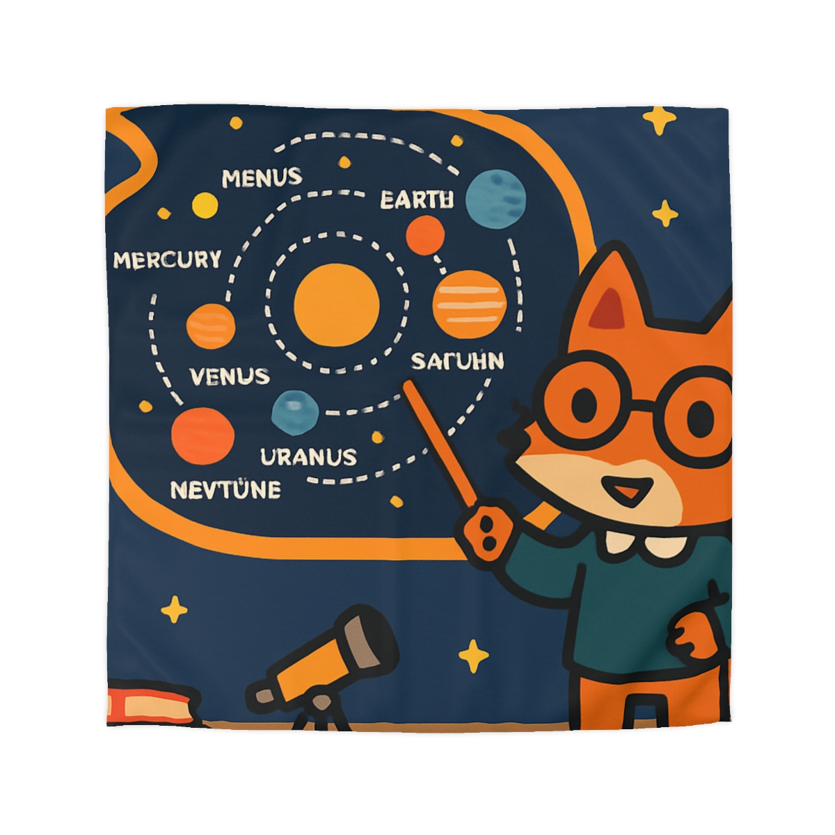 Comet Classroom With Star Map Fox unique patterned duvets