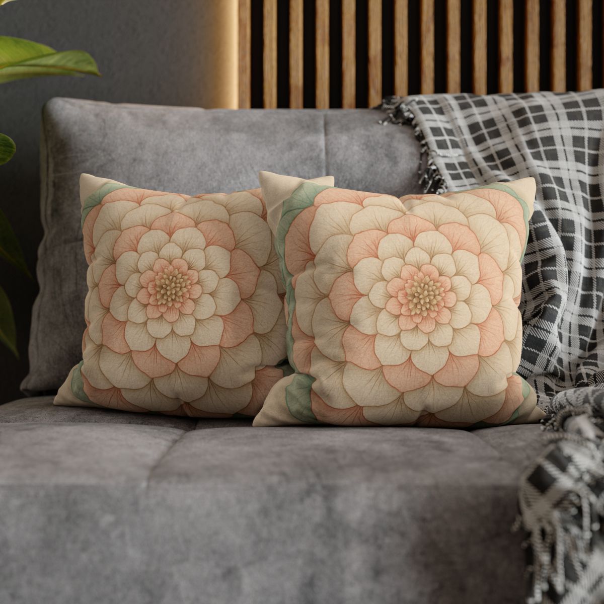 Petal Concentric Echoes soft cotton pillow cases