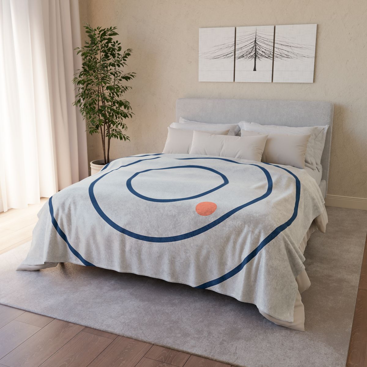 Three Calm Rings With Accent Dot designer printed blankets