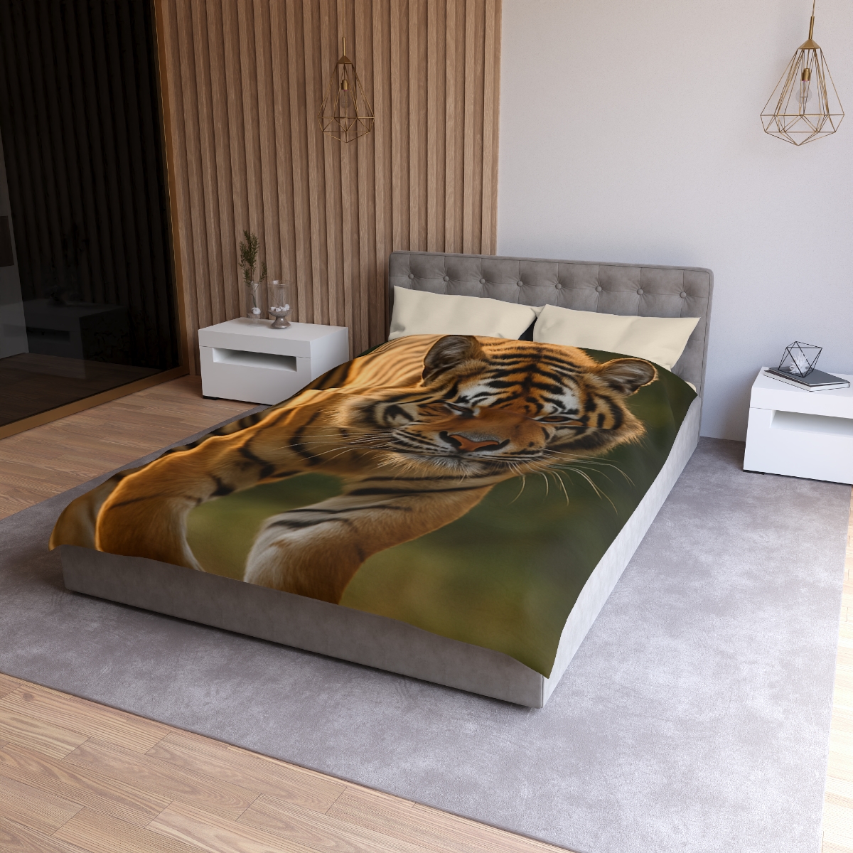 Forest Stalker Bengal Tiger designer printed duvets