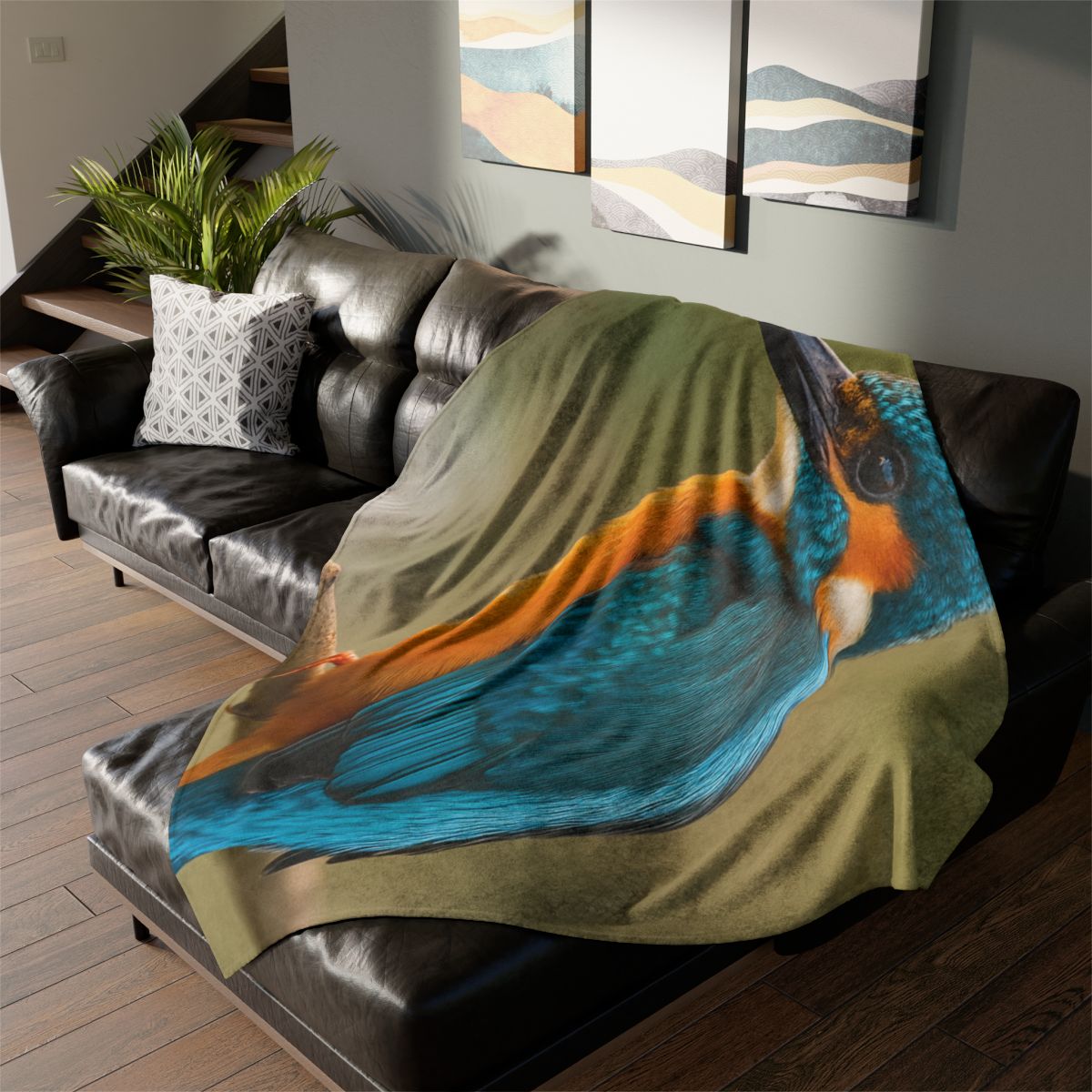 Sapphire Bolt Kingfisher decorative home blankets