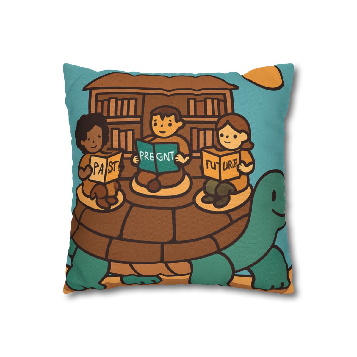 Time Traveling Turtle Library custom pillow cases