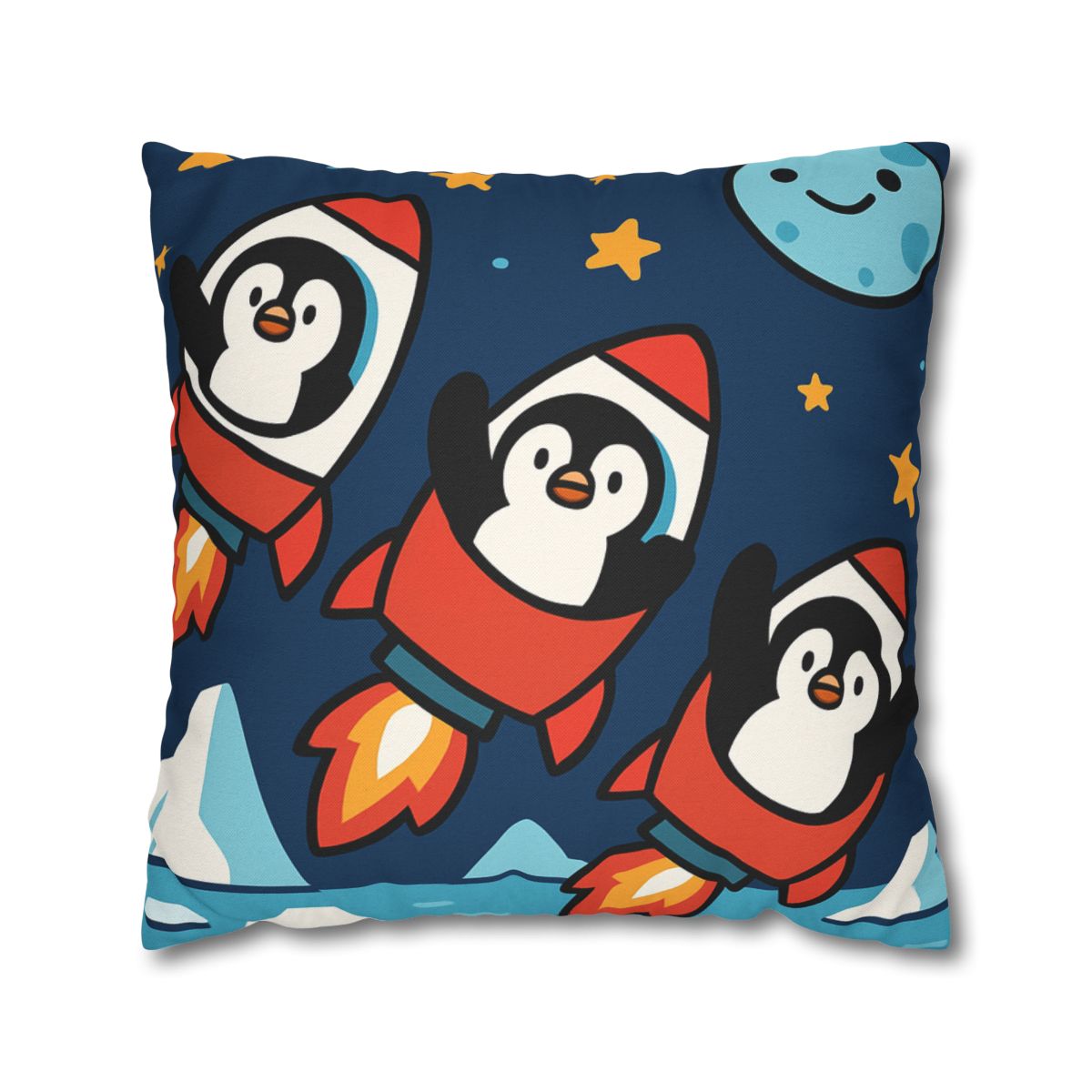 Rocket Penguin Crew soft cotton pillow cases