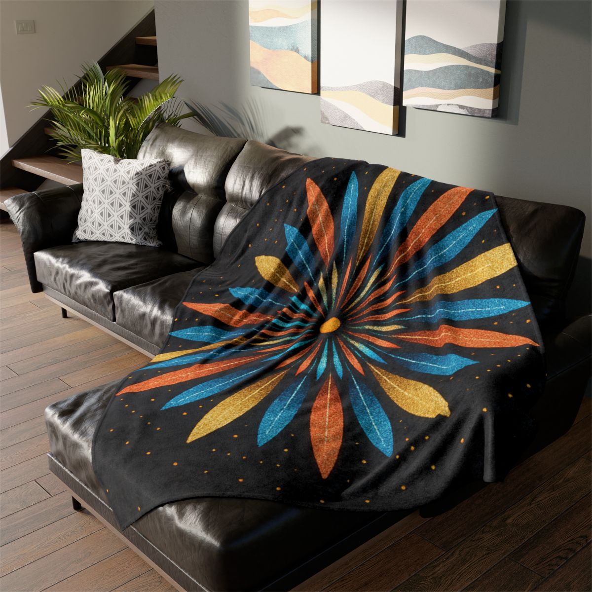 Starburst Mandala Bloom stylish throw blankets
