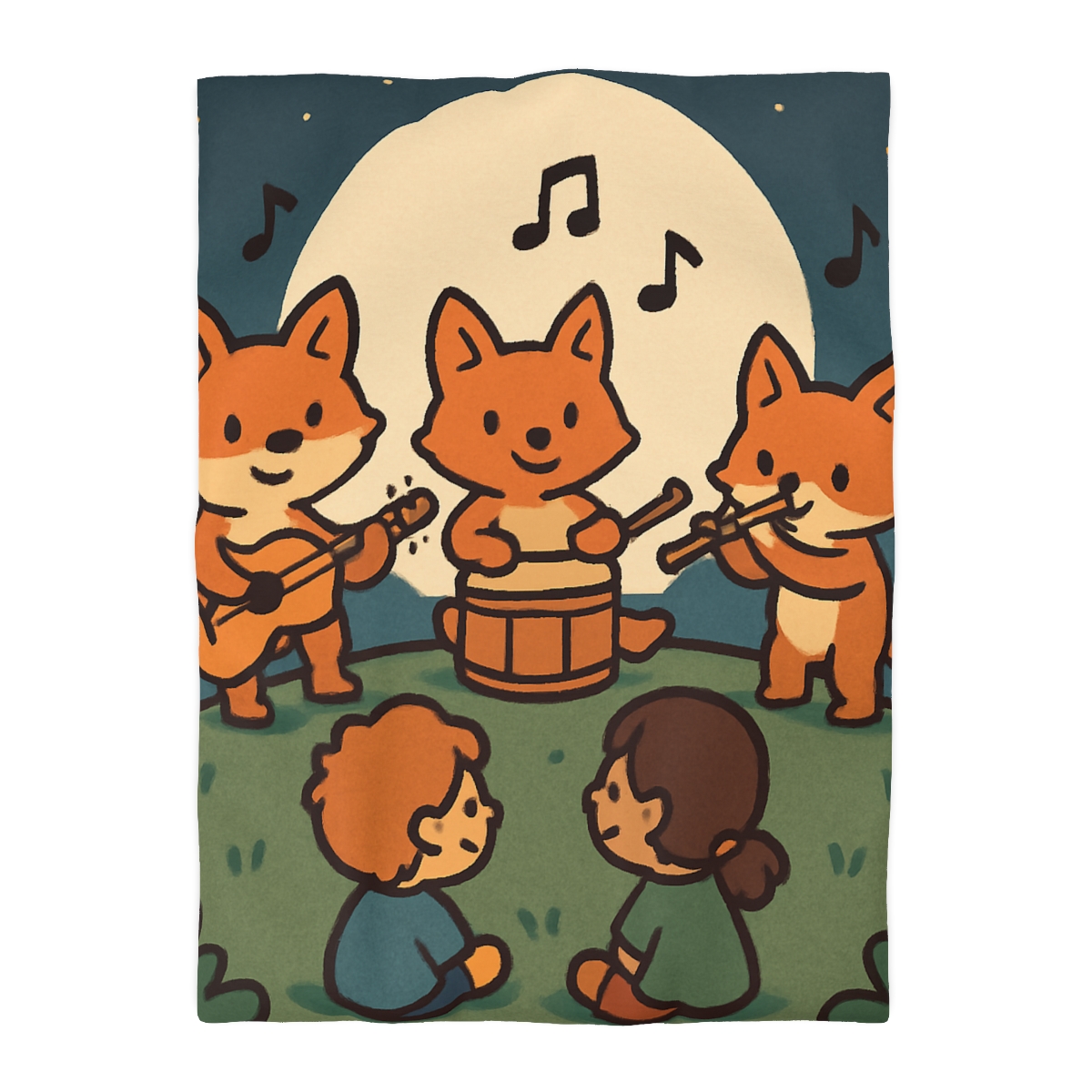 Moonlight Music Fox Band designer printed duvets