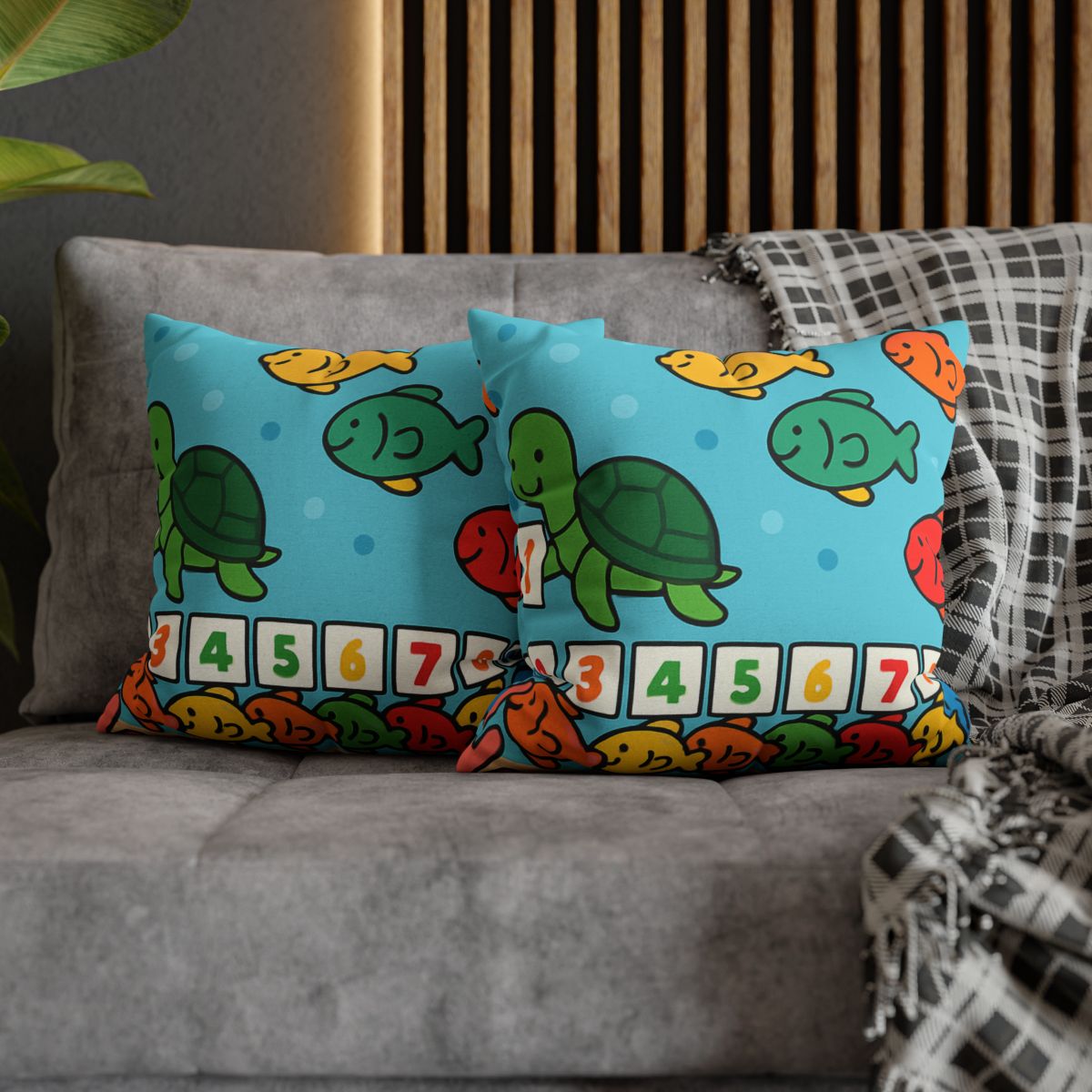 Coral Reef Number Parade personalized pillow covers
