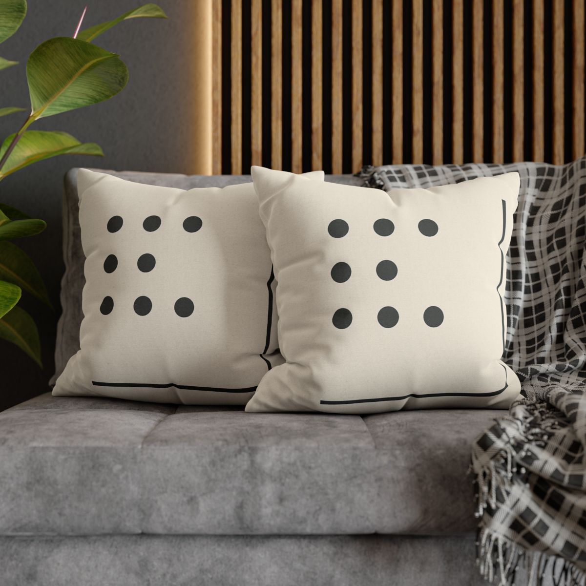 Sparse Dot Grid With Broken Frame trendy patterned pillow cases