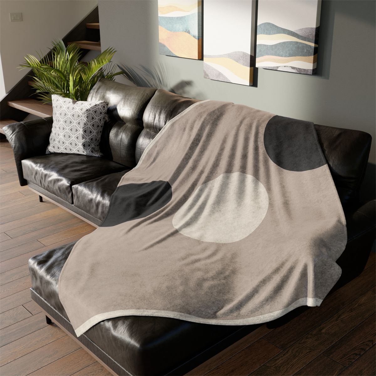 Staggered Trio Of Coins personalized cozy blankets