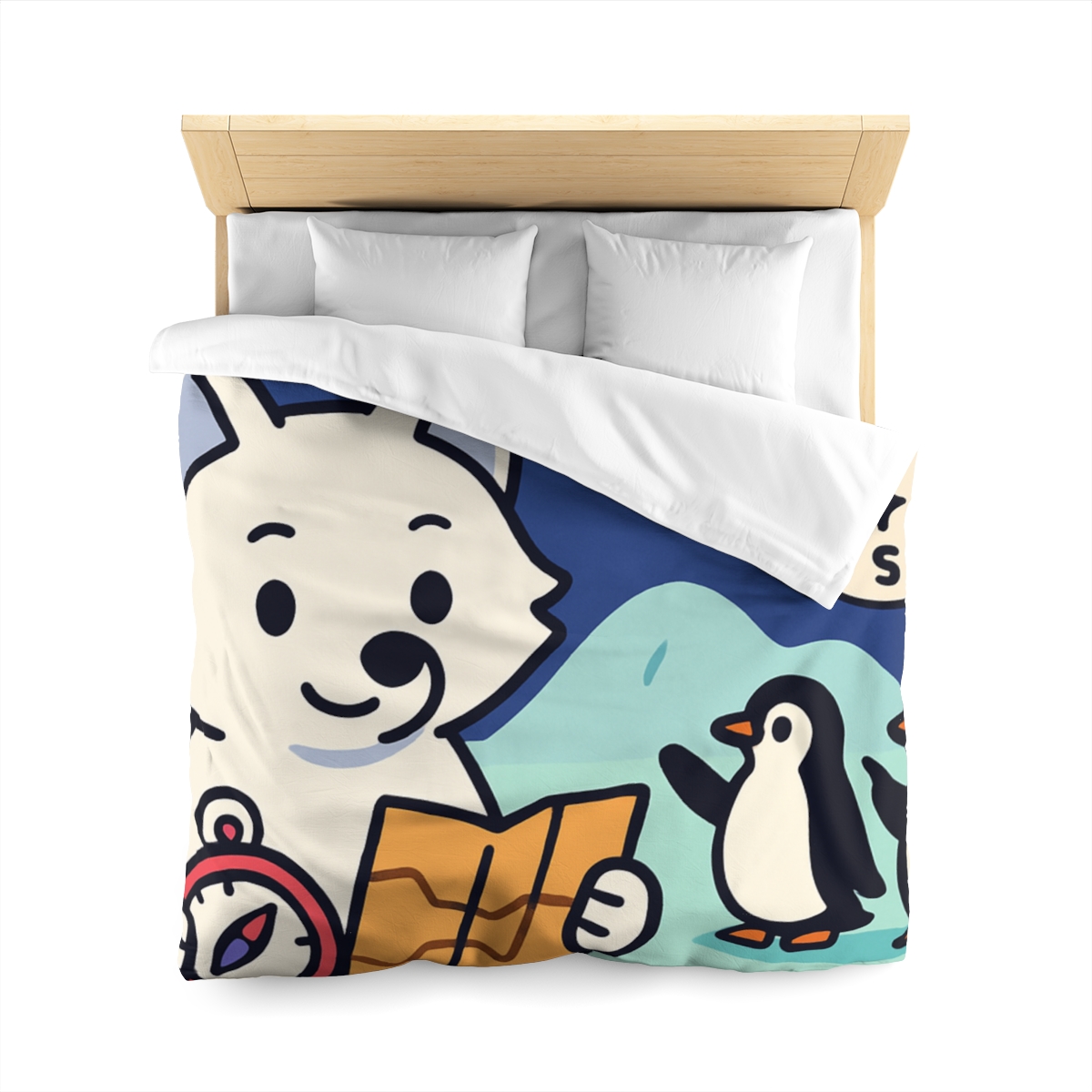 Aurora Fox And The Magnetic Map designer printed duvets