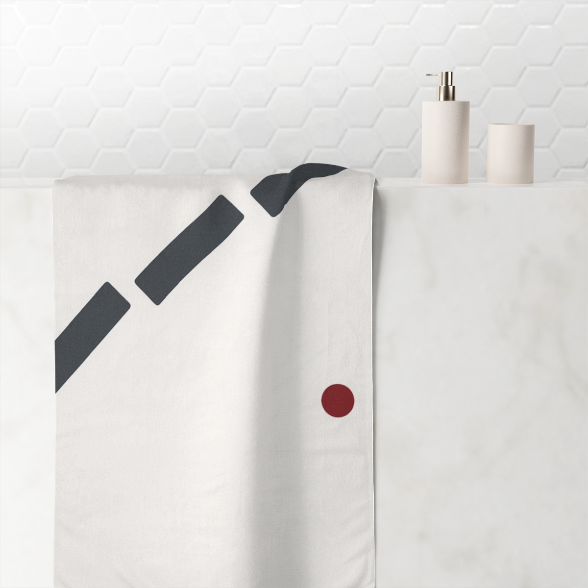 Diagonal Trio With Resting Dot decorative home towelscustom towels