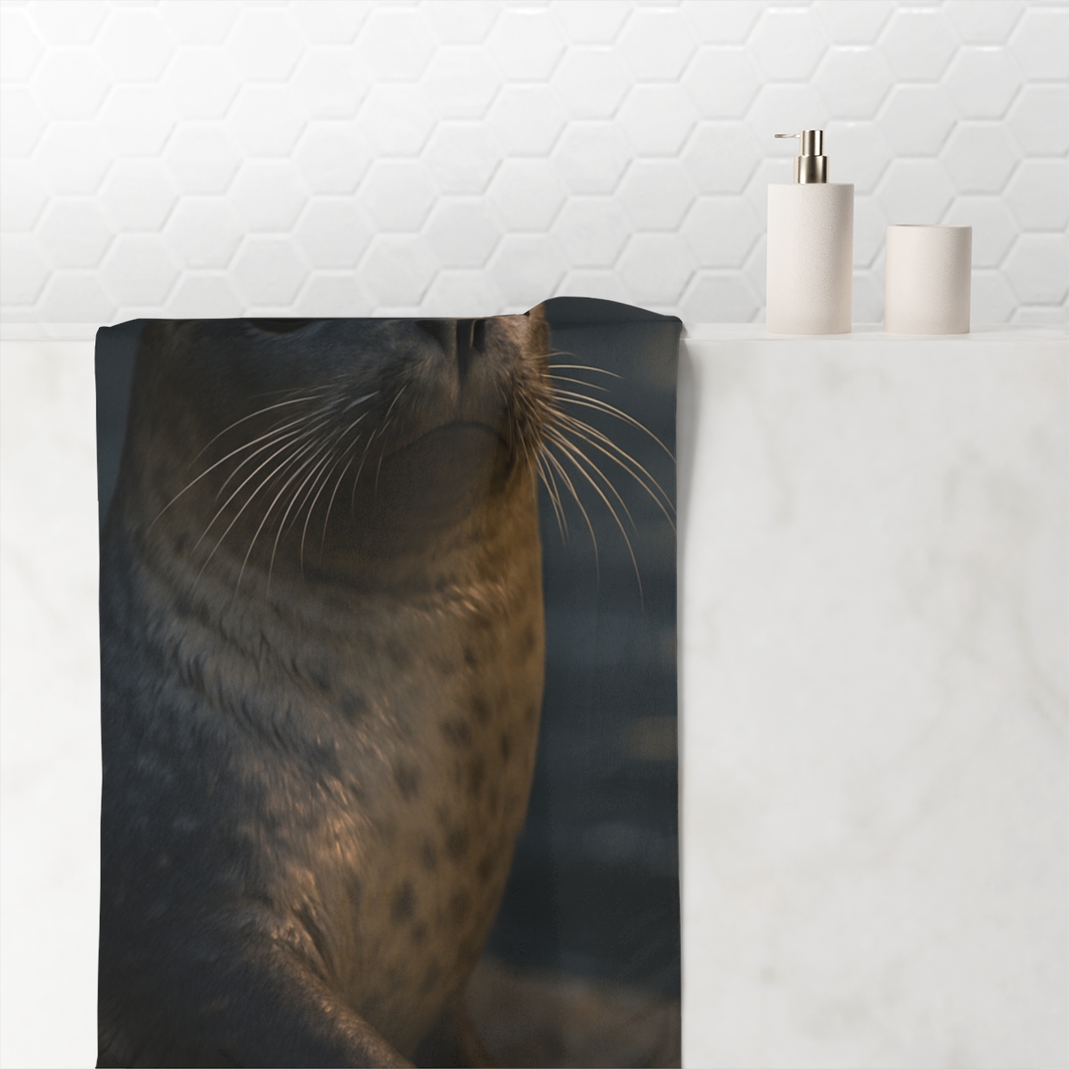 Velvet Dusk Harbor Seal custom towels
