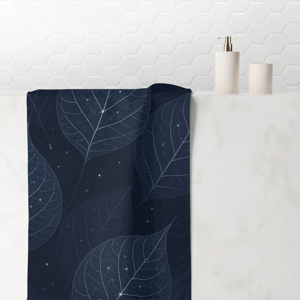 Galactic Leaf Vein Constellations stylish beach towels