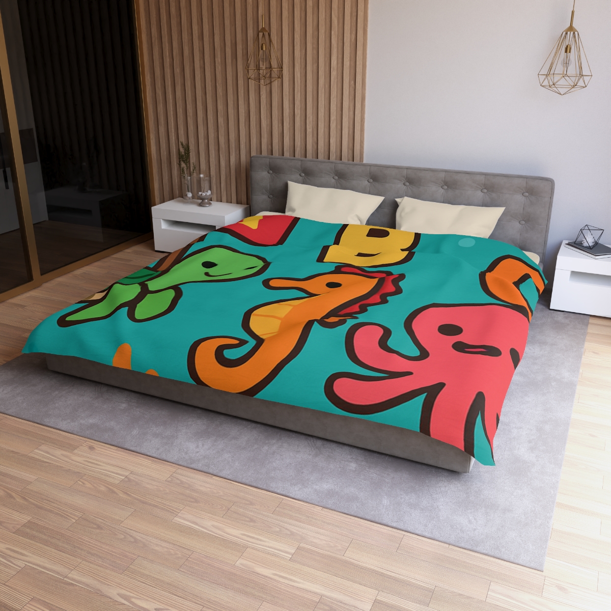 Coral Reef Alphabet Parade custom duvets