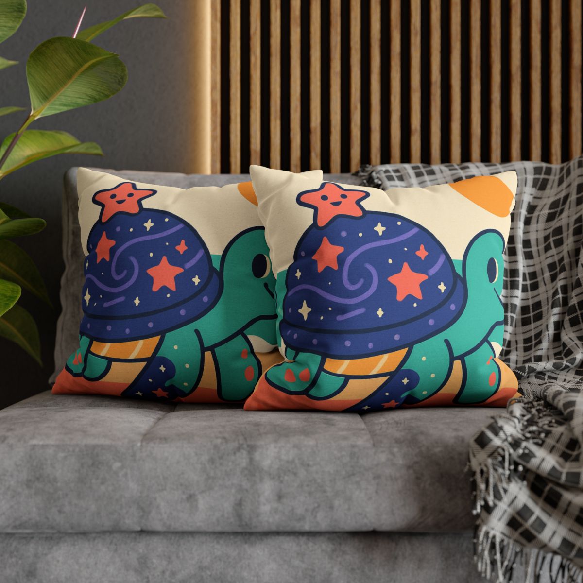 Galactic Seashell Turtle custom pillow cases