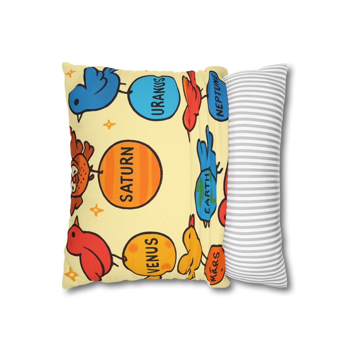 Solar System Circus Of Birds soft cotton pillow cases