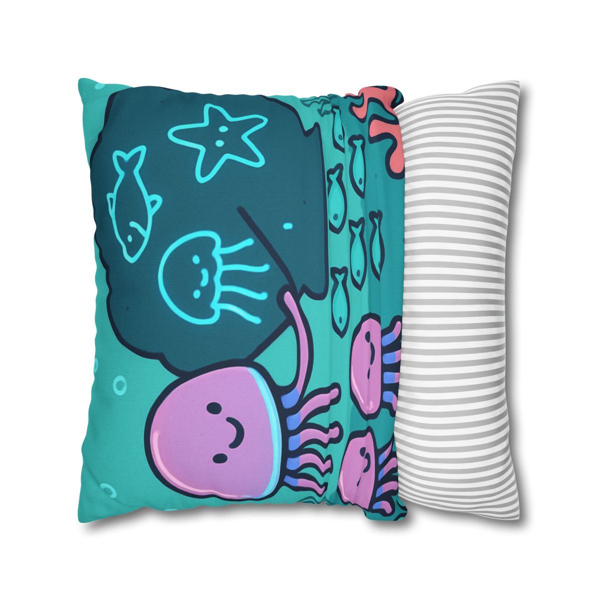 Bioluminescent Reef School With Glow Jellyfish custom pillow cases