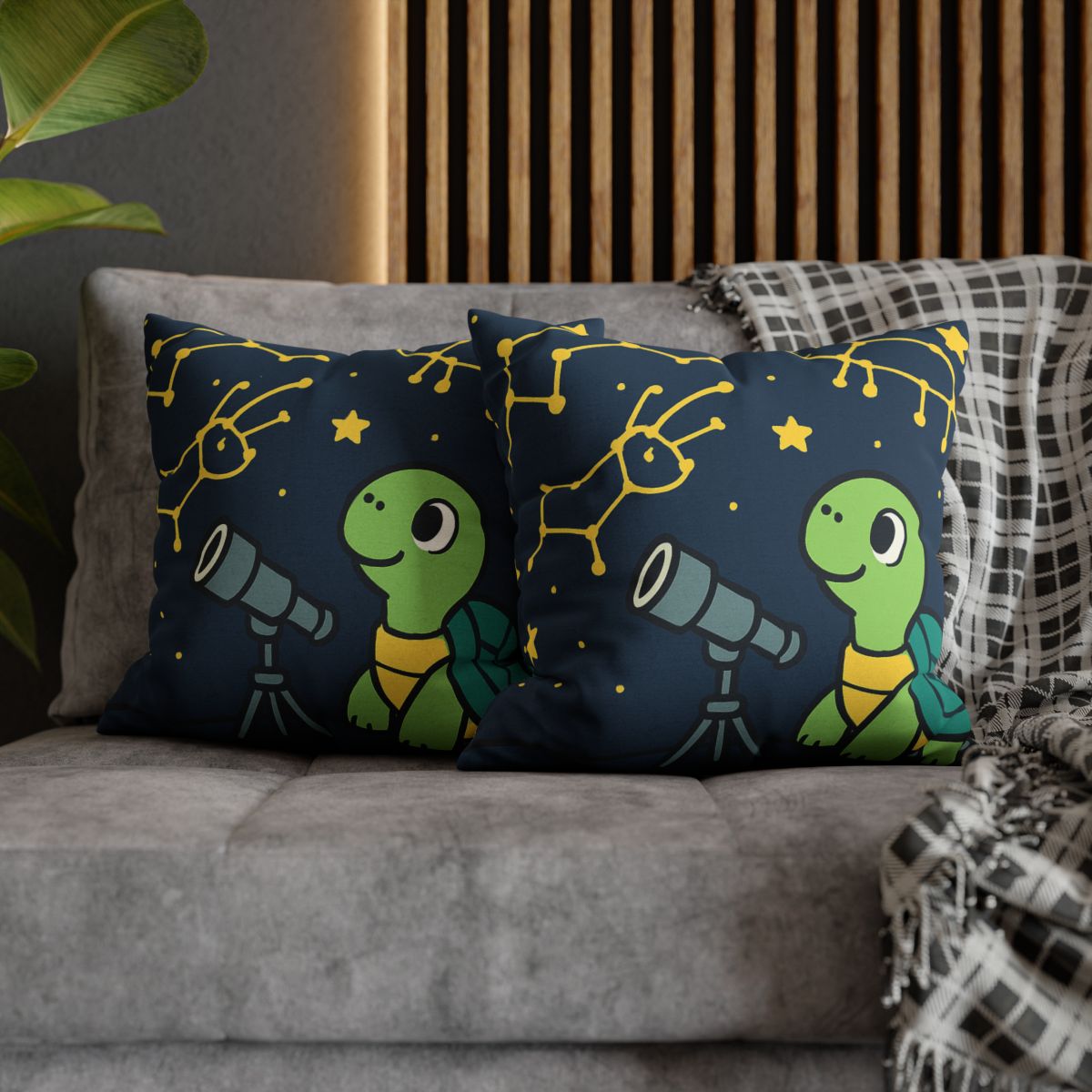 Stargazing Space Turtle trendy patterned pillow cases