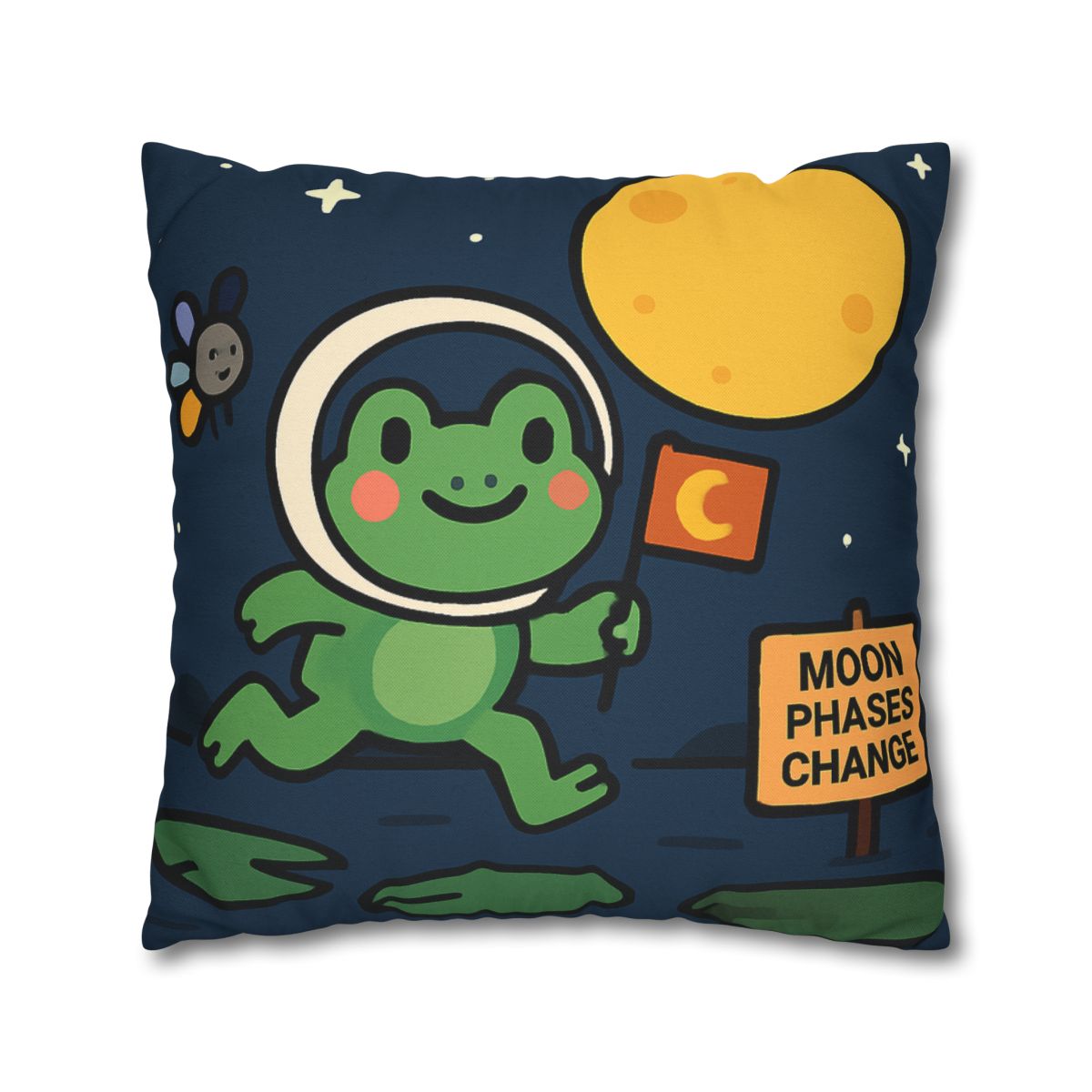 Moonlight Marsh Frog Astronaut unique gift pillow cases