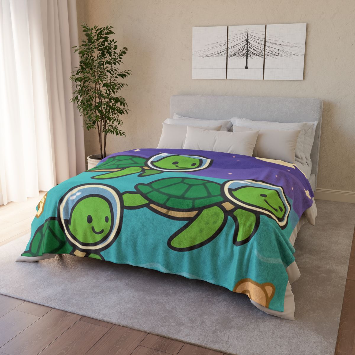 Starry Seas Turtle Team stylish throw blankets