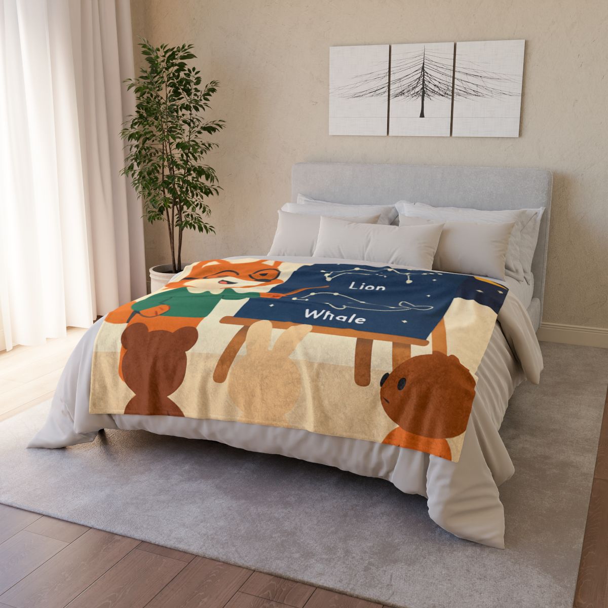 Constellation Classroom Fox soft fleece blankets