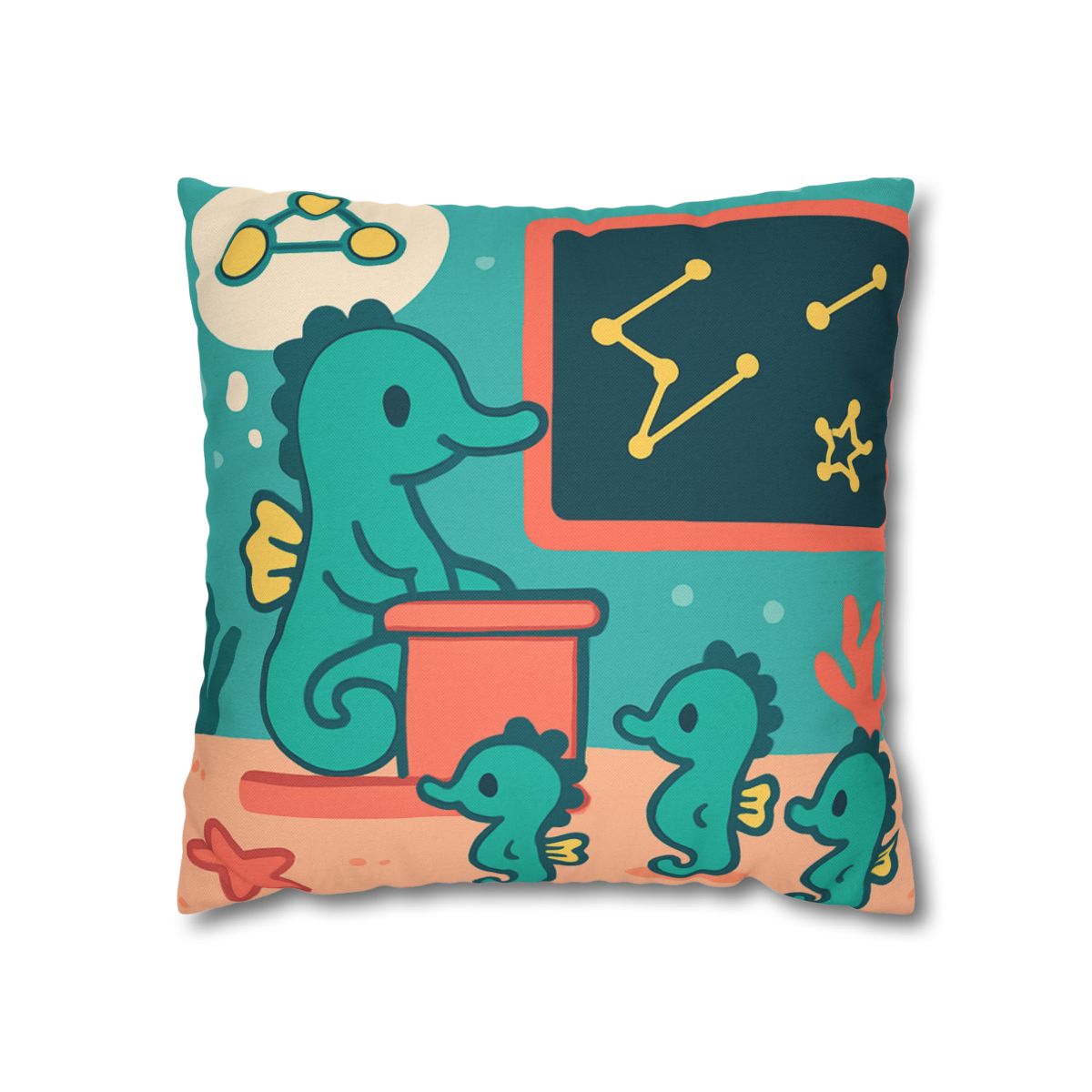 Starry Seahorse School personalized pillow covers