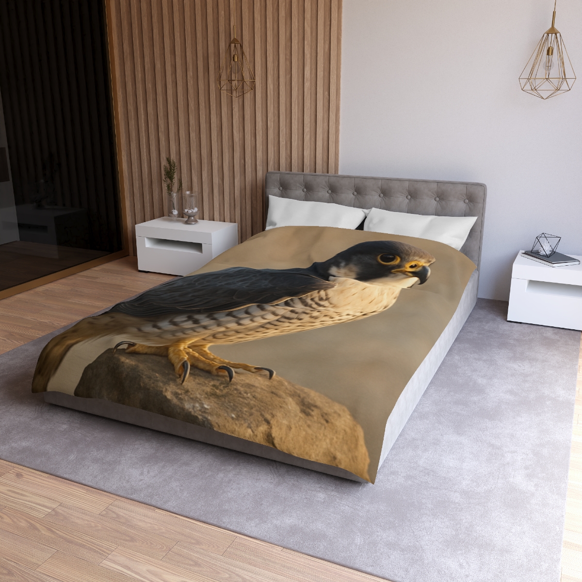 Silver Dusk Peregrine Falcon unique patterned duvets