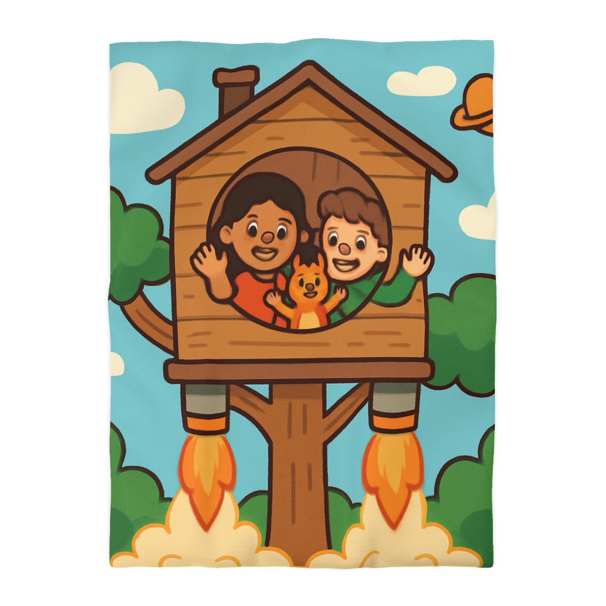 Rocket Powered Treehouse Forest unique patterned duvets