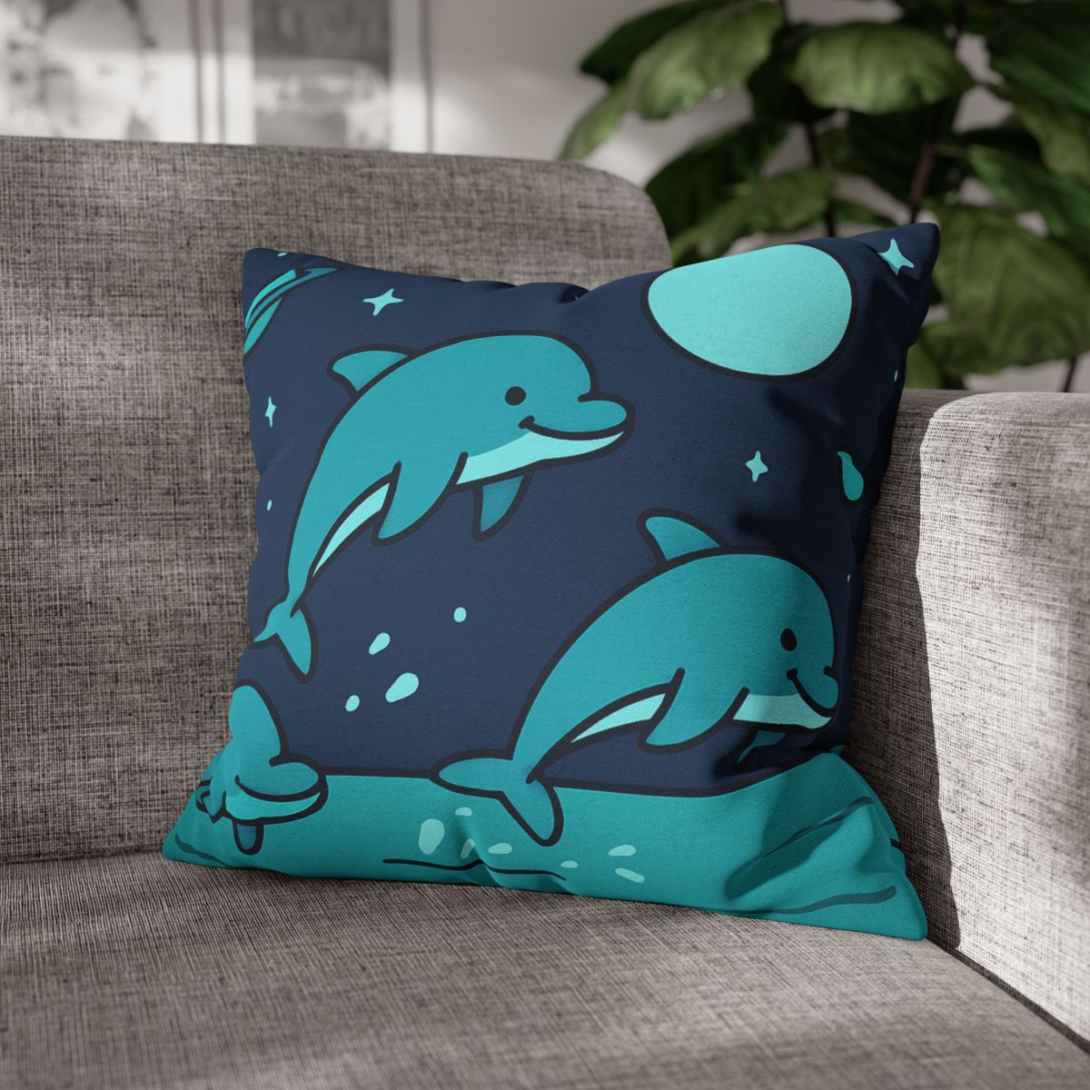 Starlight Sea And The Cosmic Dolphins custom pillow cases