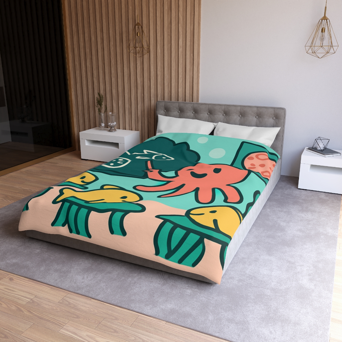 Cosmic Coral Classroom custom duvets