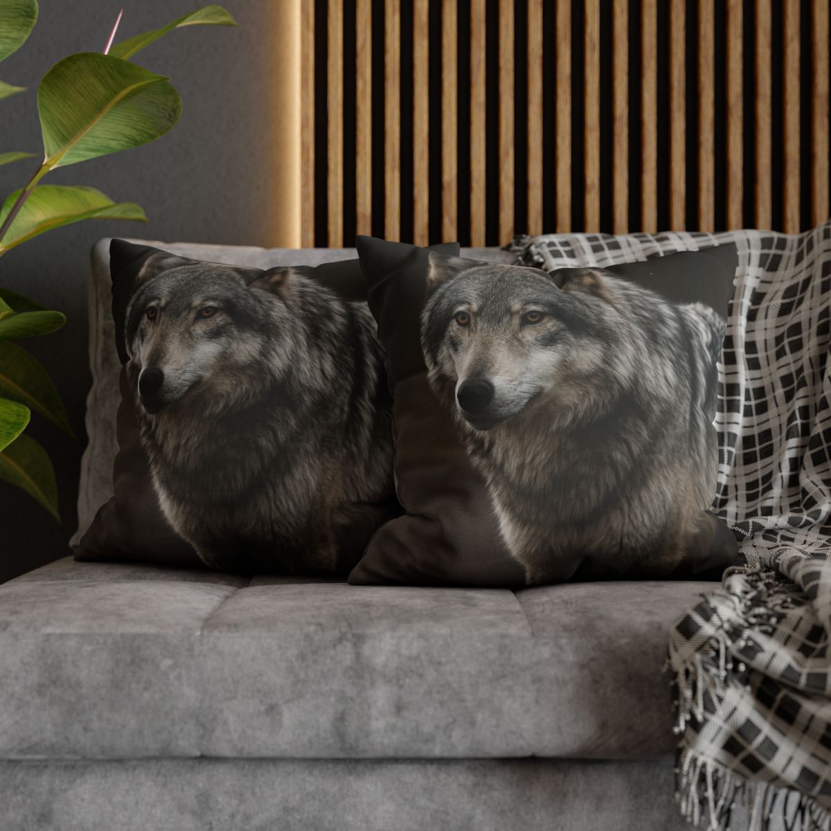 Silver Gaze Gray Wolf personalized pillow covers