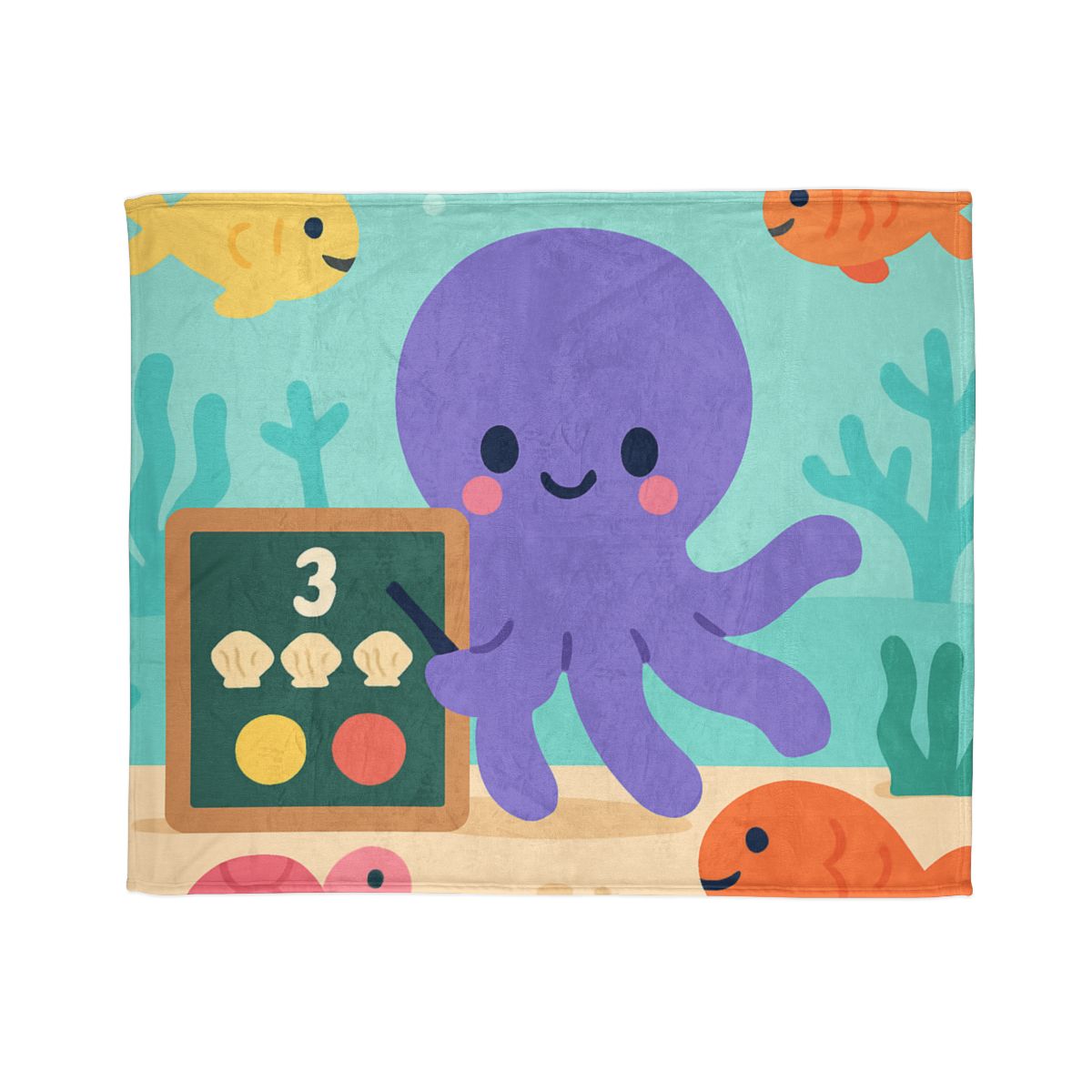 Coral Classroom Octopus decorative home blankets