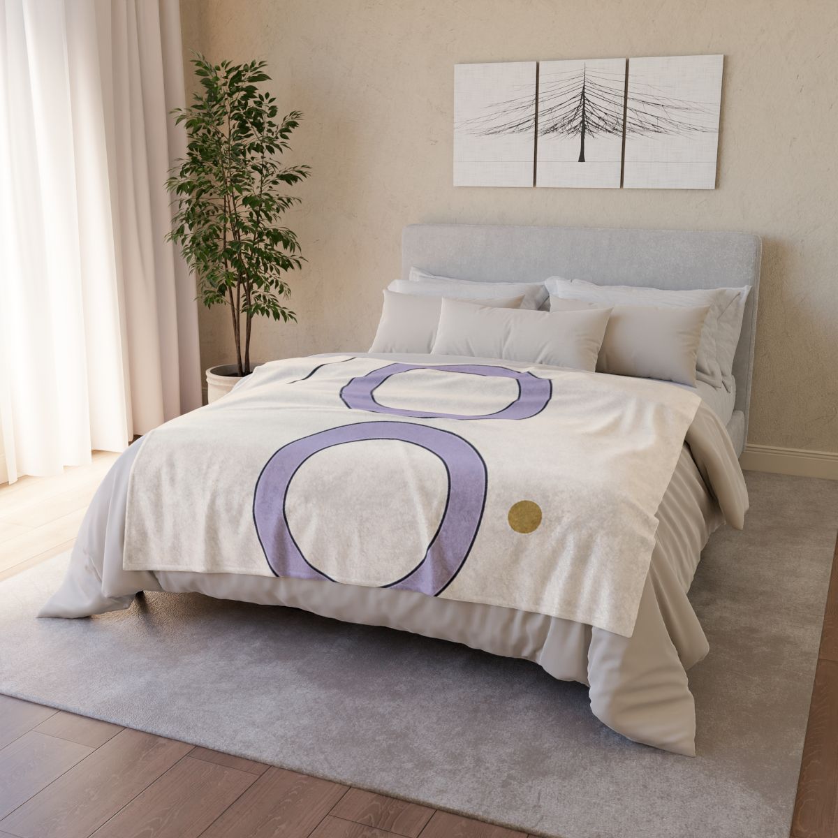 Arc Corner With Paired Rings personalized cozy blankets