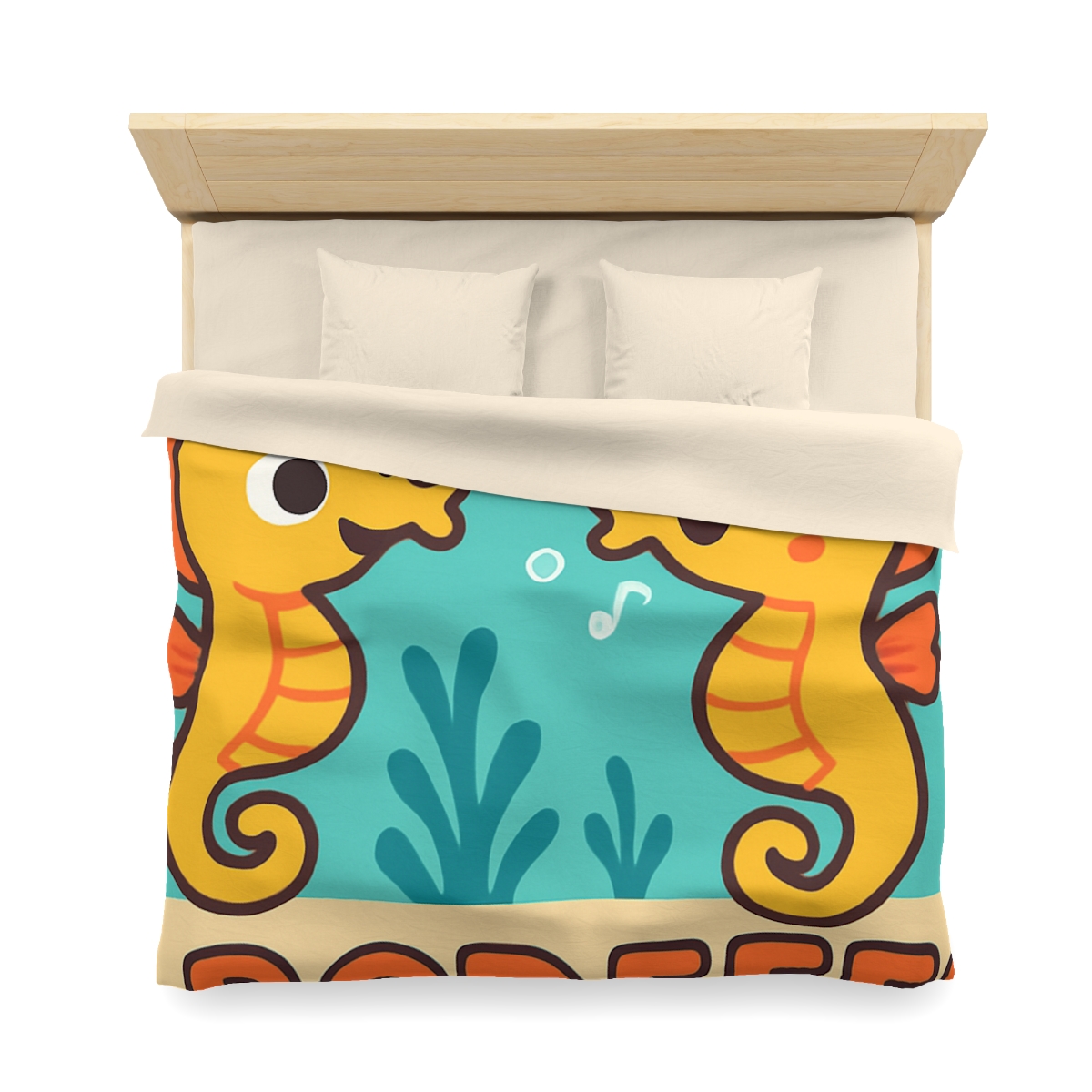 Underwater Alphabet Reef With Singing Seahorses custom duvets