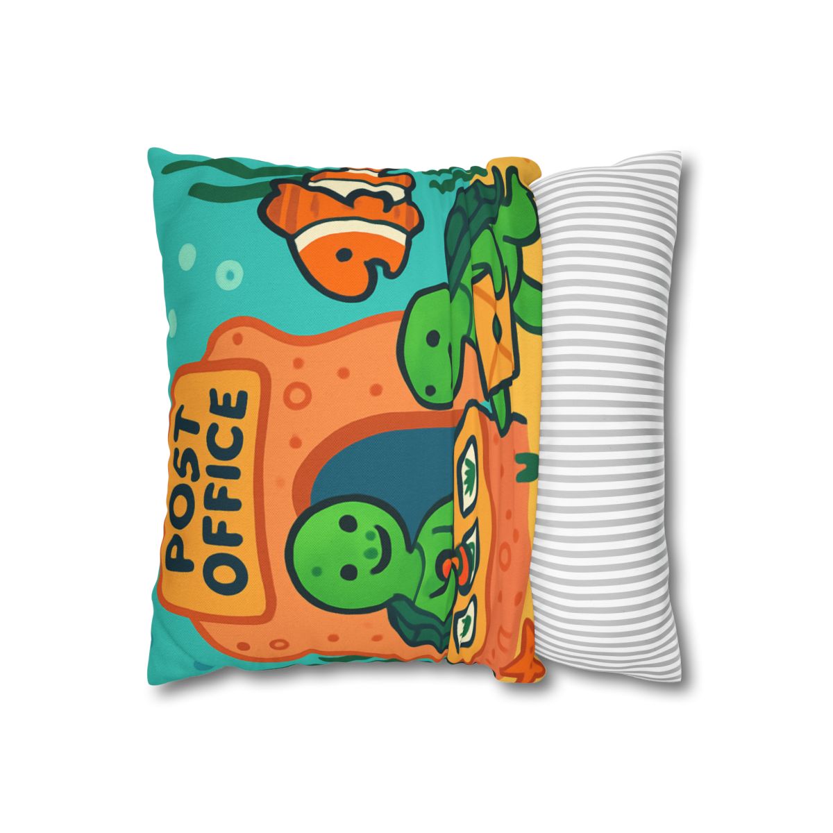 Coral Reef Post Office Run By Sea Turtles soft cotton pillow cases