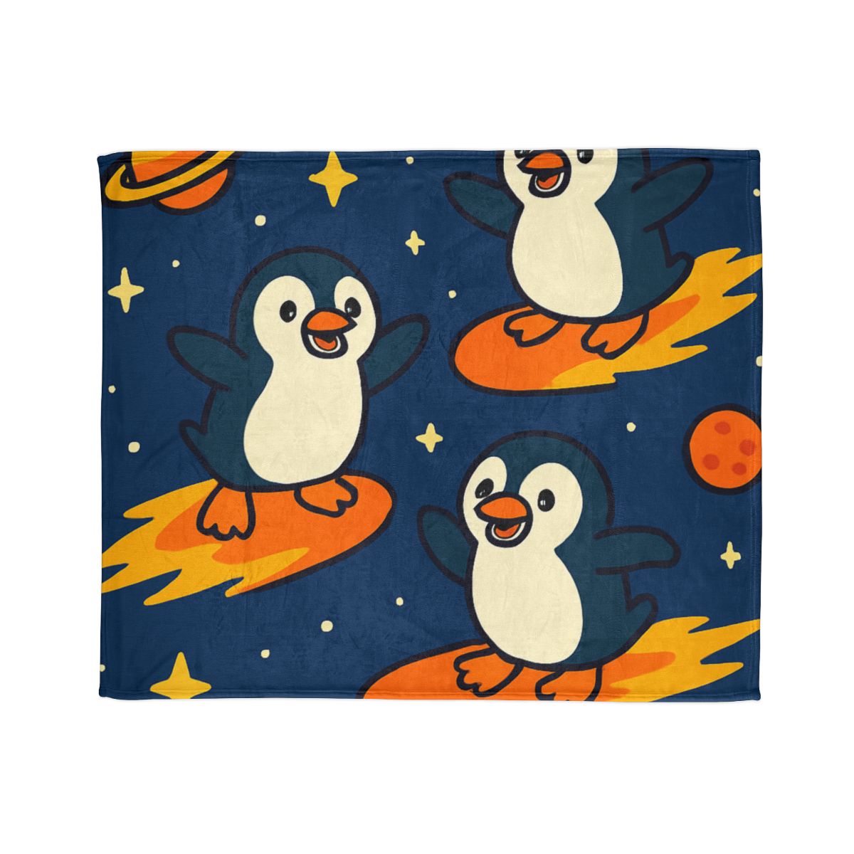 Comet Surfing Penguin Patrol warm winter blankets