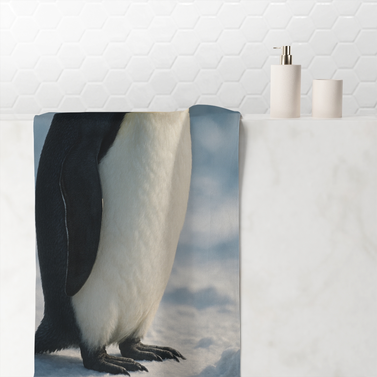 Aurora Hush Emperor Penguin decorative home towelscustom towels